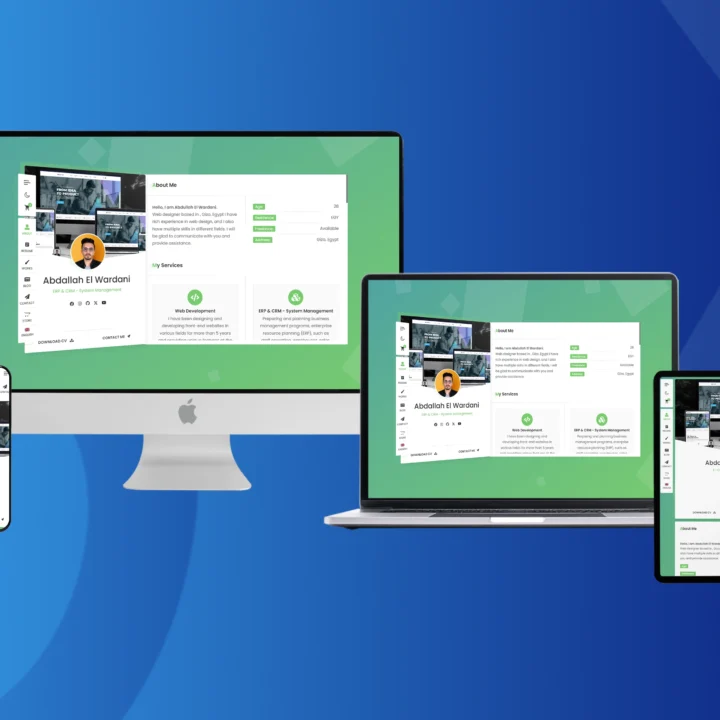 This project involved the design and development of a high-end multilingual resume website for Eng. Abdallah El Wardani. The site was created from scratch to reflect his personal brand and showcase his professional skills, portfolio, and experience in a dynamic and engaging way.